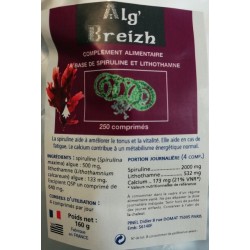 Spirulith, association spiruline et lithotamne du labo breton Alg'Breizh en vente à Shanti Breizh à Trégunc