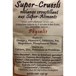 Croc' enVie, Super Cruesli, mélange croustillant aux super-aliments, PHYSALIS, à Shanti Breizh, Trégunc, Finistère Bretagne
