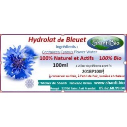 Hydrolat de Bleuet Bio, Shanti Bio, en vente à Shanti Breizh, Trégunc Bretagne Finistère